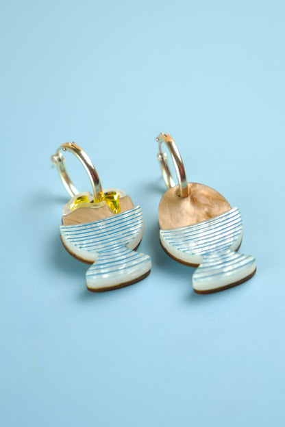 Dippy Egg Hoop Earrings | Handmade Food Jewellery