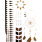 Temporary Flash Tattoos - Mantra (Metallic Gold & Black)