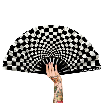 XL Festival Fan - Black & White Chequered Flag