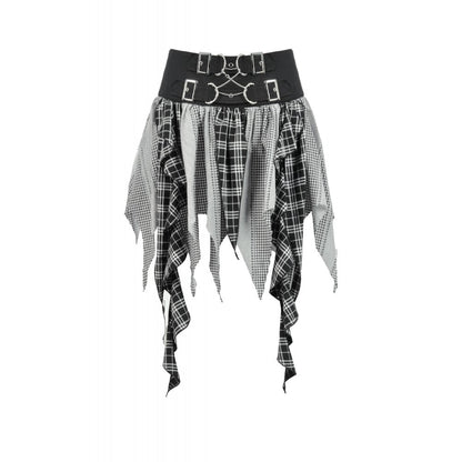 Black & Grey Tartan Punk Rave Skirt | Dark in Love
