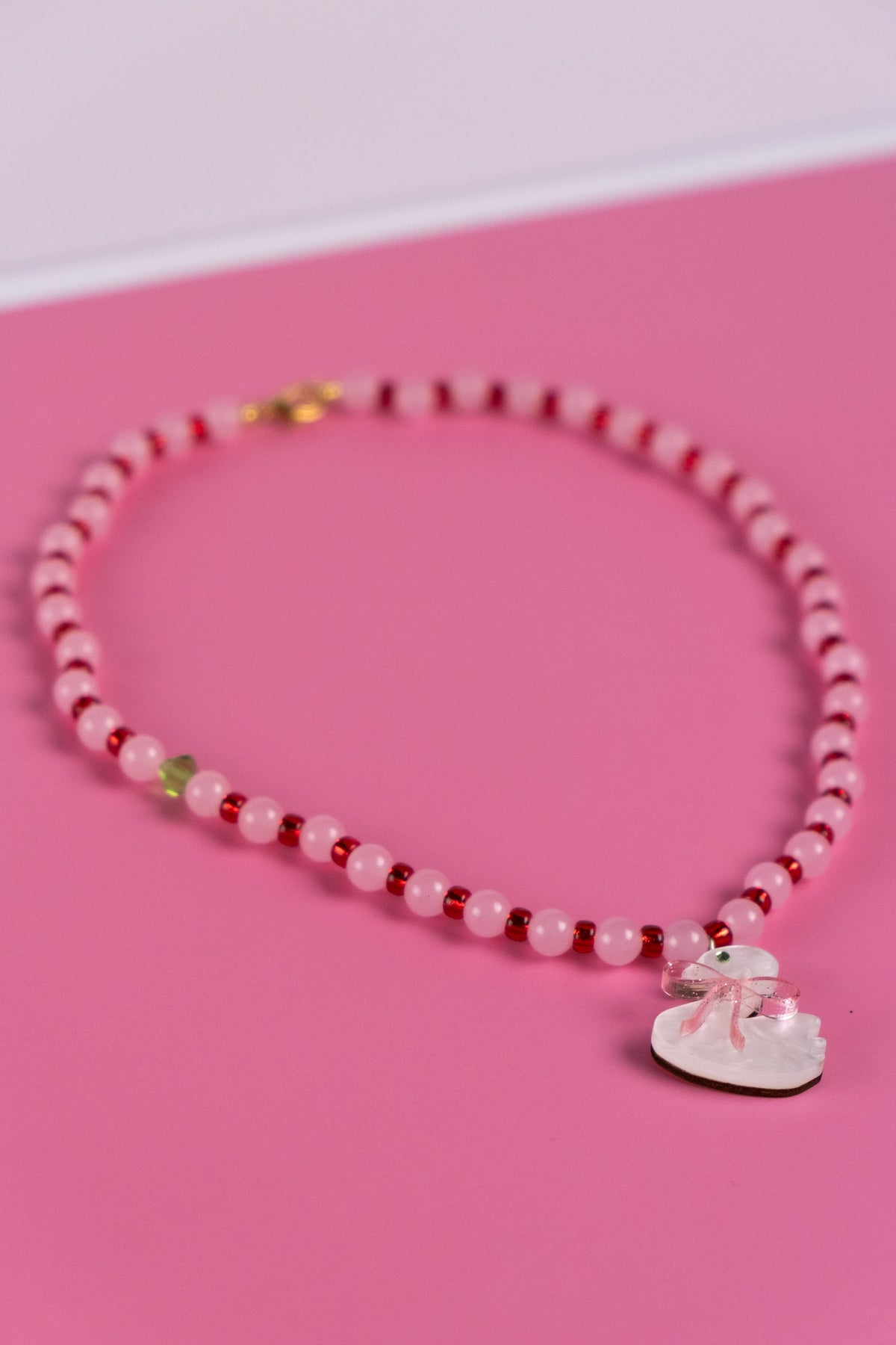 Rose Quartz Swan Necklace | Pink Statement Jewellery
