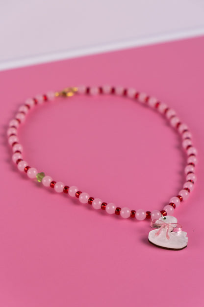 Rose Quartz Swan Necklace | Pink Statement Jewellery