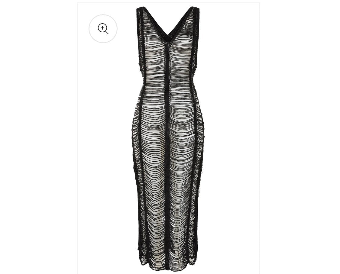 Black Distressed Mesh Rave Dress | Banned Apparel