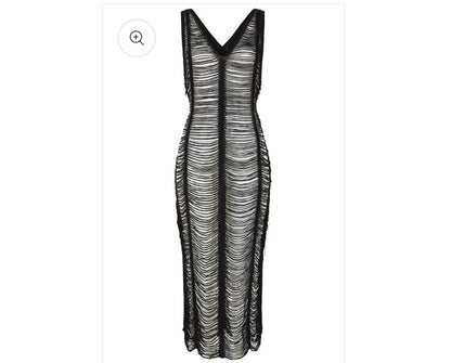 Black Distressed Mesh Rave Dress | Banned Apparel