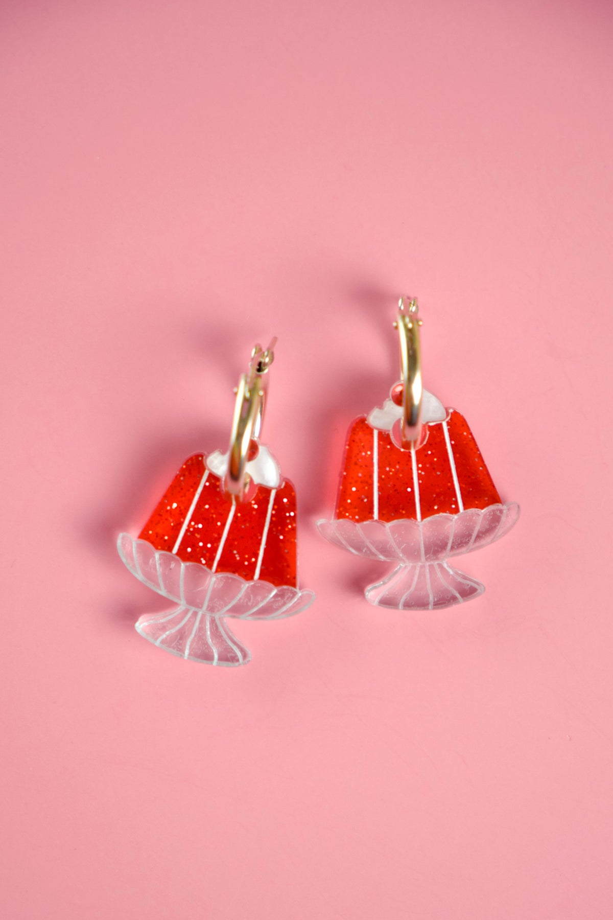 Strawberry Jelly Hoop Earrings | Food Jewellery