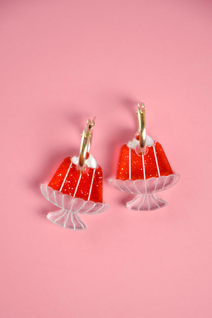 Strawberry Jelly Hoop Earrings | Food Jewellery