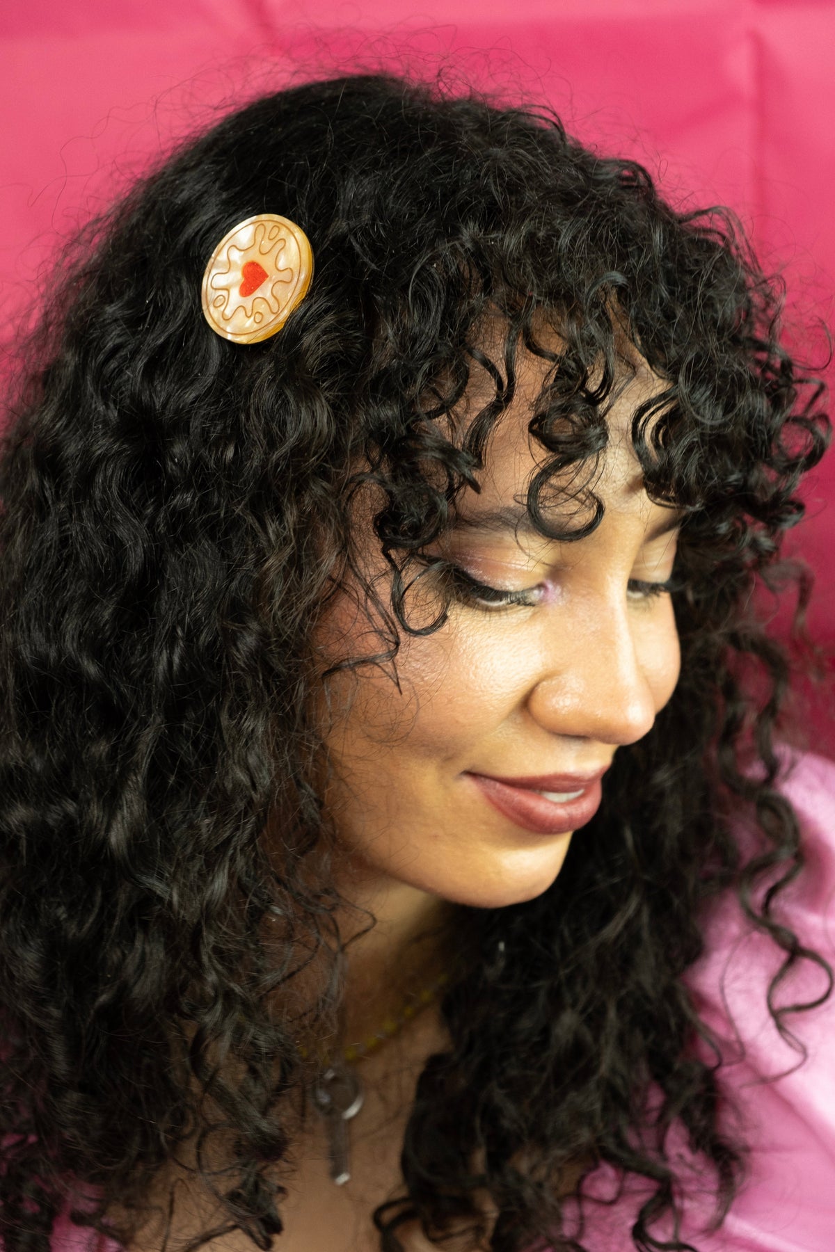 Jammy Heart Hair Clip | Biscuit Statement Hair Clip