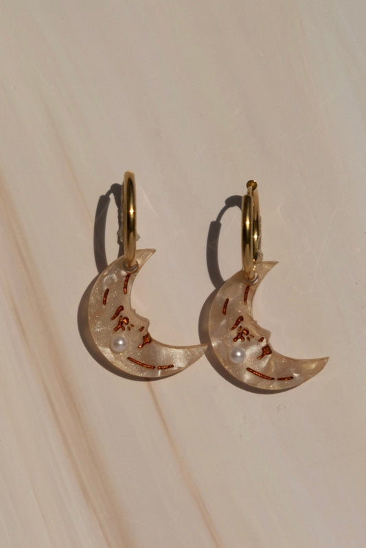 Tranquil Moon Hoop Earrings | Celestial Jewellery