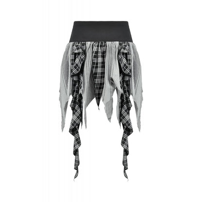 Black & Grey Tartan Punk Rave Skirt | Dark in Love