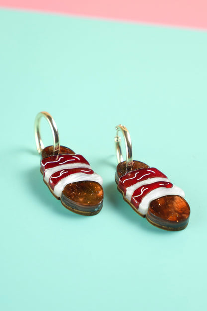 Pigs in Blankets Hoop Earrings | Christmas Food Jewellery