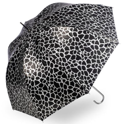 Silver Metallic Giraffe Print Umbrella