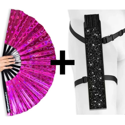 Pink Holographic XL Festival Fan