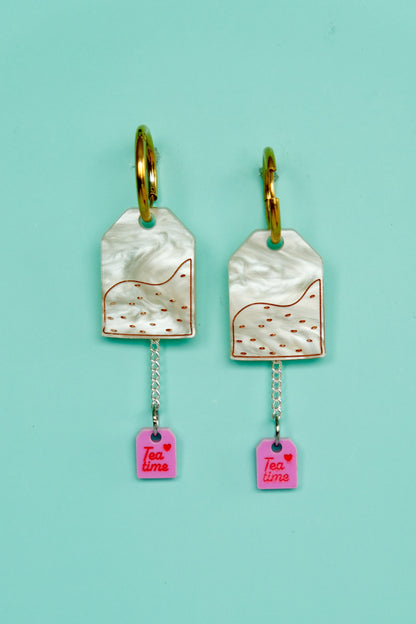 Tea Bag Hoop Earrings | Quirky Food Jewellery
