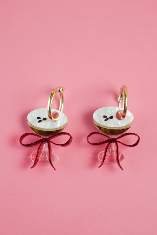 Espresso Martini Hoop Earrings | Cocktail Jewellery