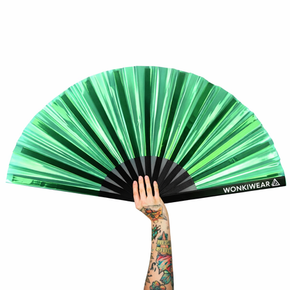 XL Festival Fan - Iridescent, Emerald Ecstasy