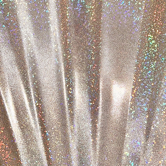 XL Foldable Hand Fan - Galaxy Range, Jupiter Holographic Metallic Champagne