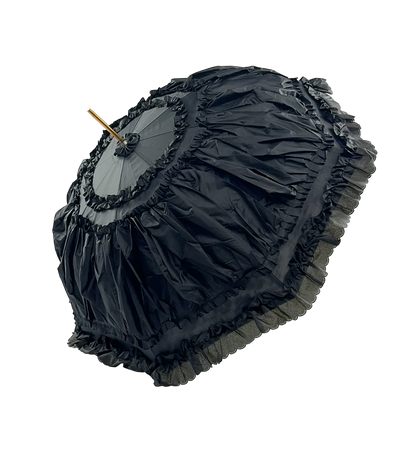 Black Ruffle Lace Dome Umbrella