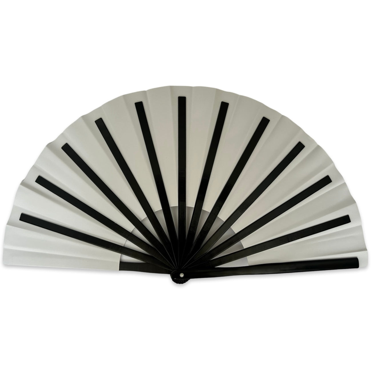 XL Foldable Hand Fan - Galaxy Range, Mercury Iridescent Metallic Silver