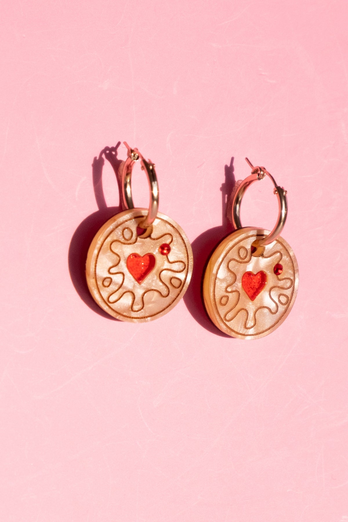 Jammy Heart Hoop Earrings | Biscuit Jewellery