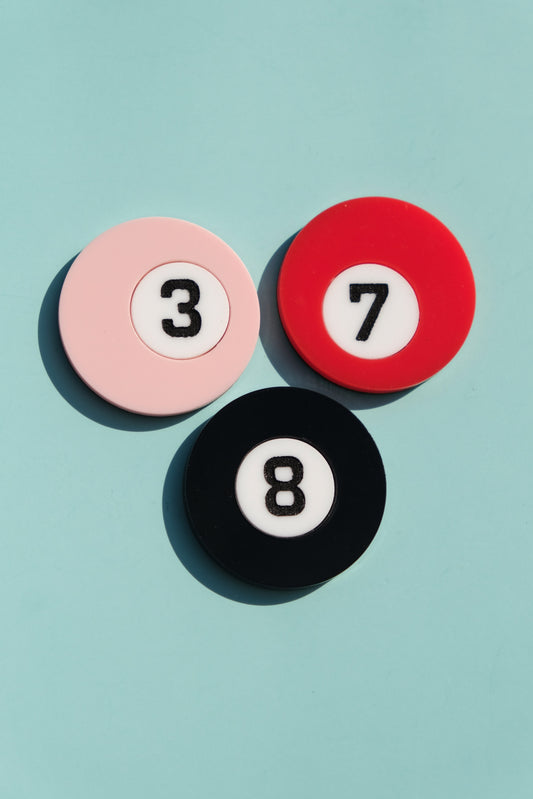 Pool Ball Hair Clips - Set of 3 | Billiards Hair Accessories