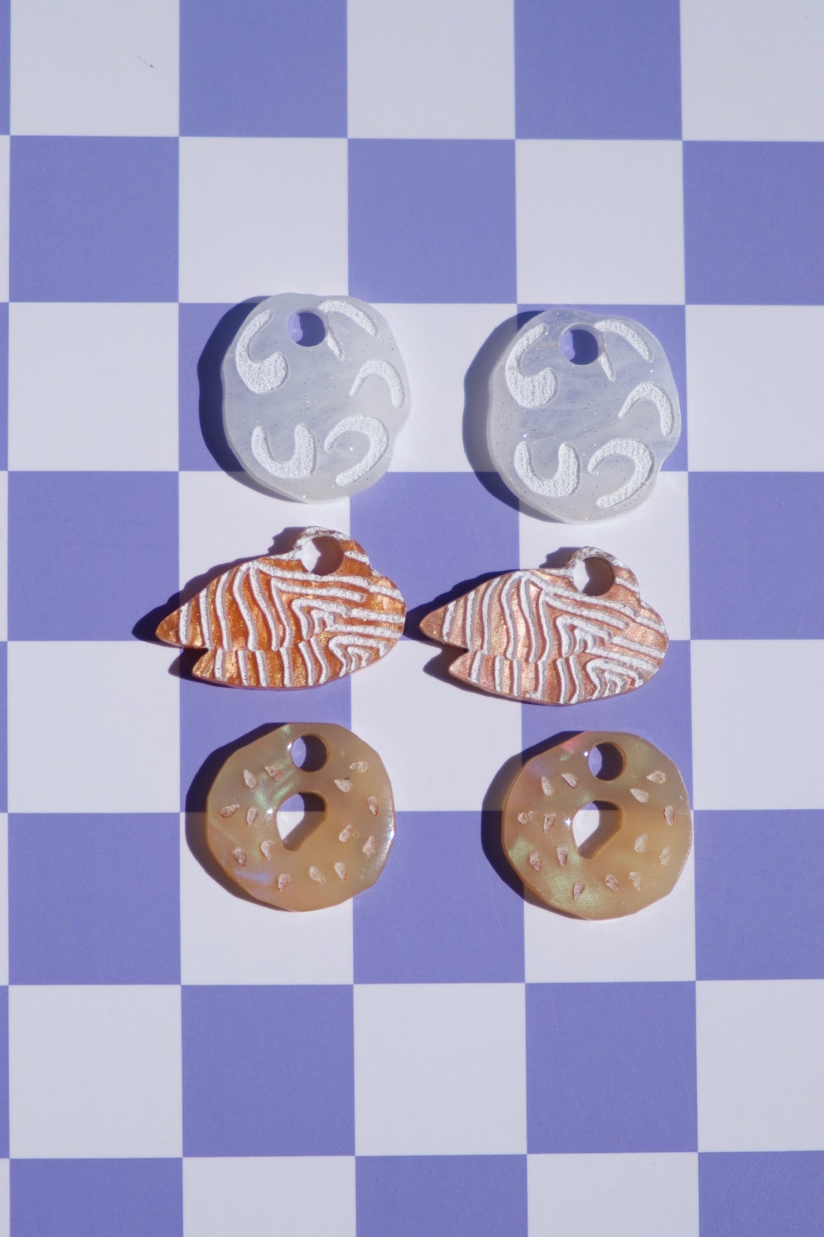 Salmon & Cream Cheese Bagel Hoop Earrings | Food Jewellery