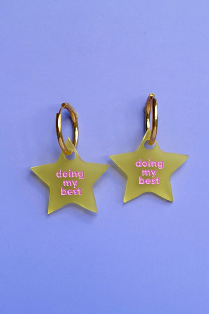 Doing My Best Hoop Earrings | Positive Statement Jewellery
