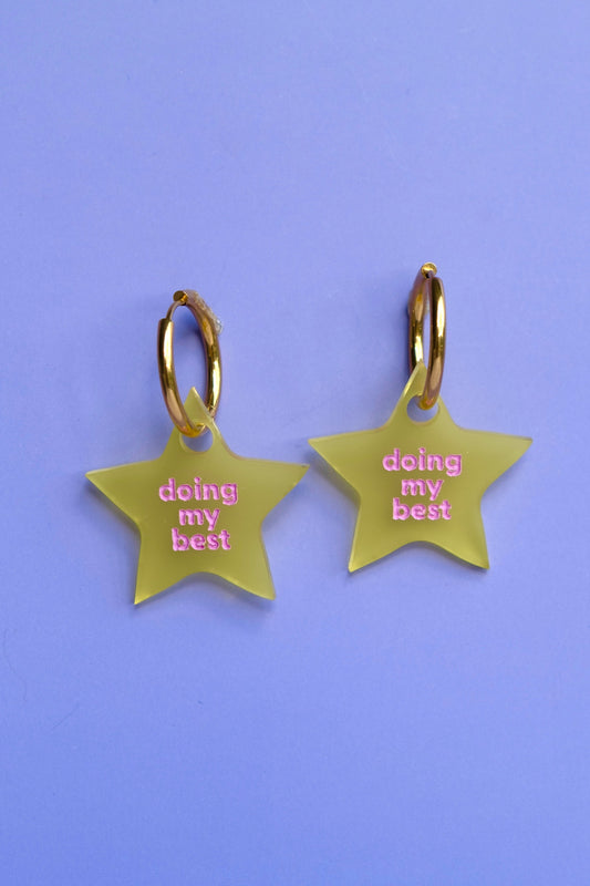 Doing My Best Hoop Earrings | Positive Statement Jewellery