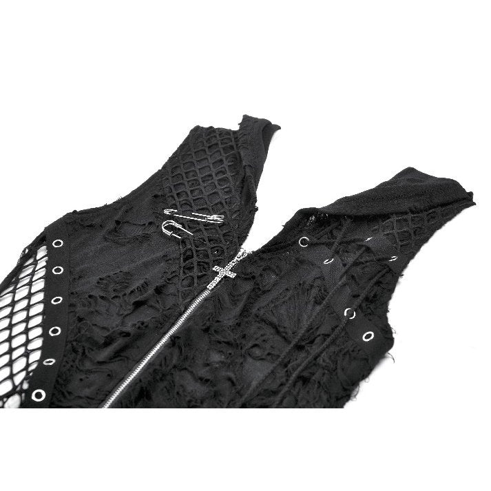 Black Asymmetric Hooded Rave Top | Dark in Love