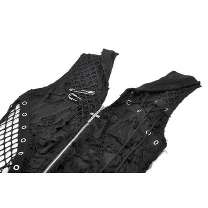 Black Asymmetric Hooded Rave Top | Dark in Love