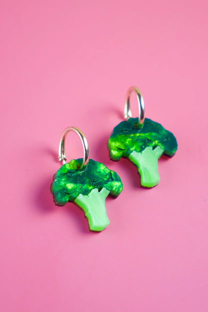 Broccoli Hoop Earrings | Food Statement Jewellery
