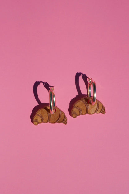 Croissant Hoop Earrings | Food Jewellery