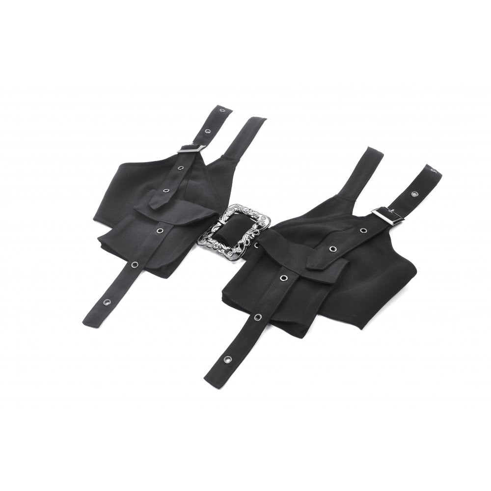 Black Buckled Utility Rave Crop Top | Dark in Love