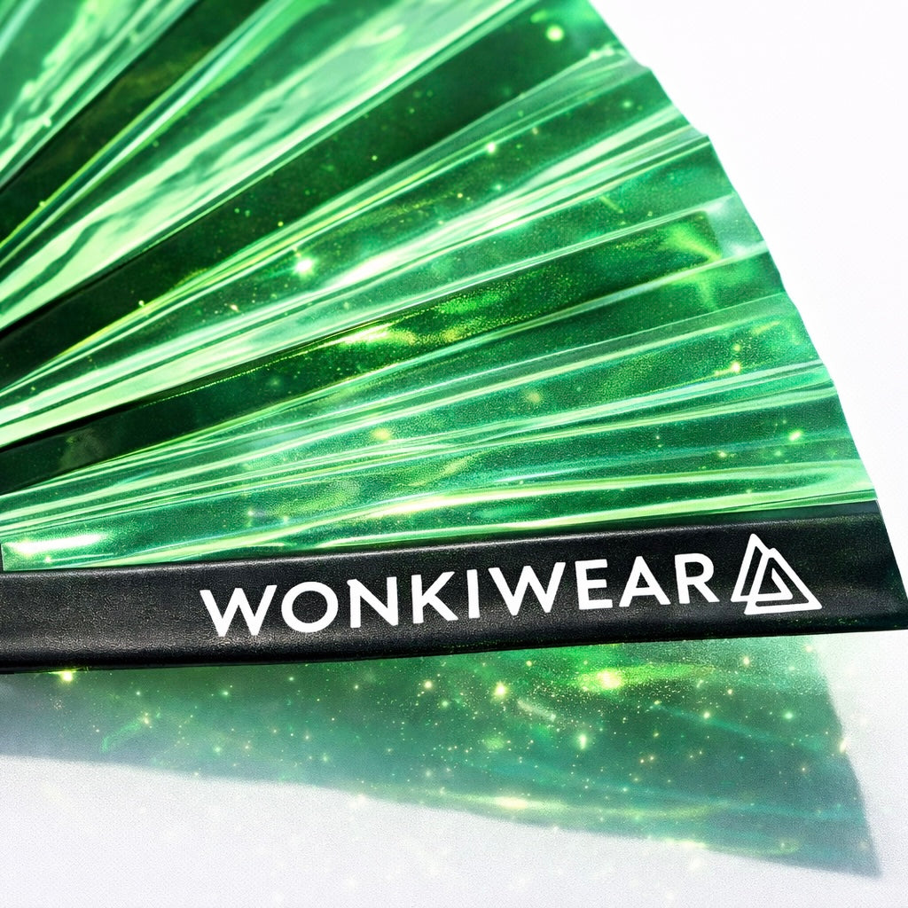 XL Festival Fan - Iridescent, Emerald Ecstasy