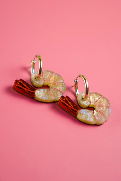 Shrimp Hoop Earrings | Handmade Seafood Jewellery