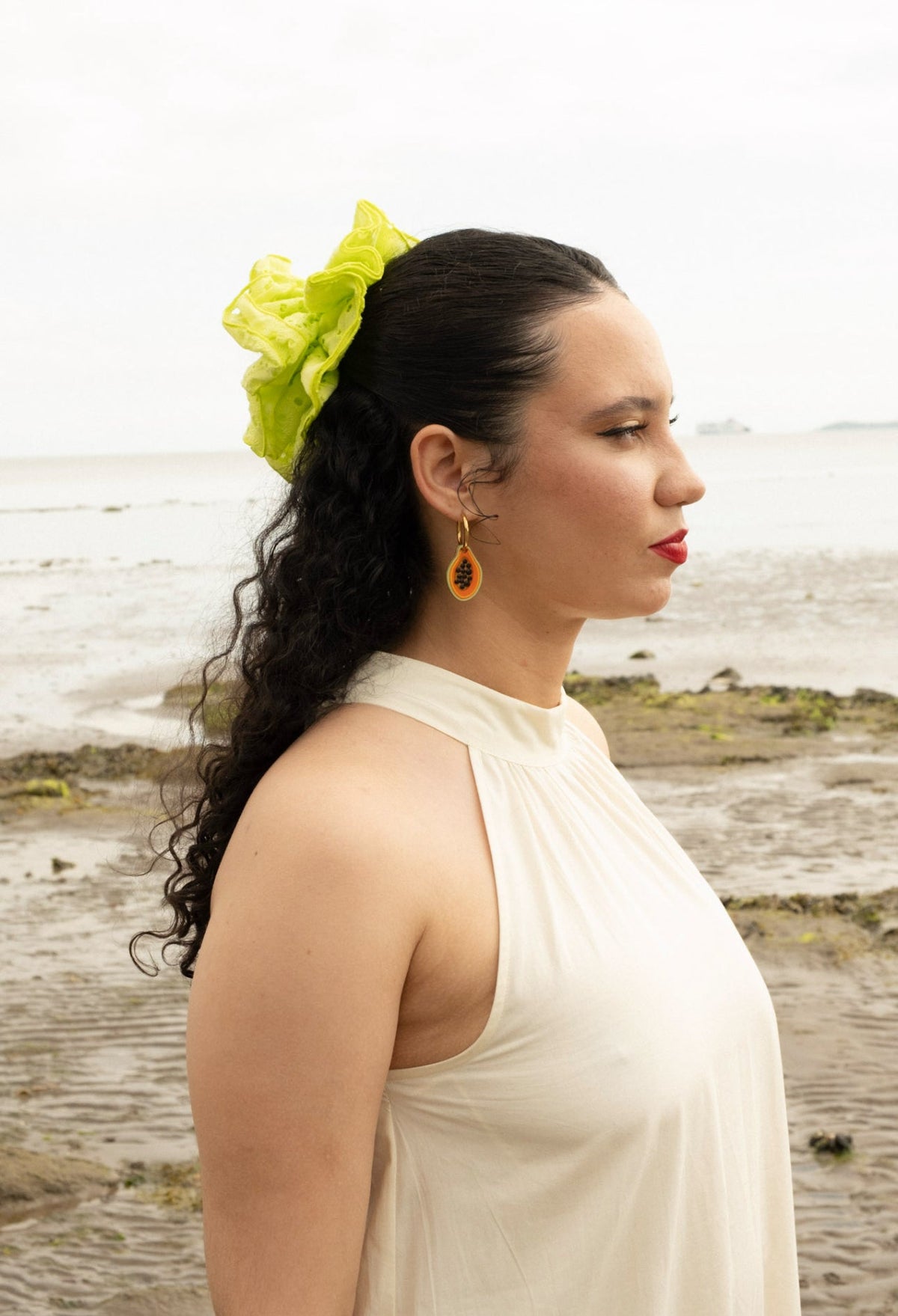 Papaya Hoop Earrings | Tropical Fruit Jewellery