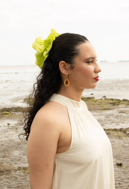 Papaya Hoop Earrings | Tropical Fruit Jewellery