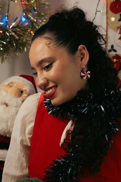 Candy Swirl Hoop Earrings | Christmas Jewellery