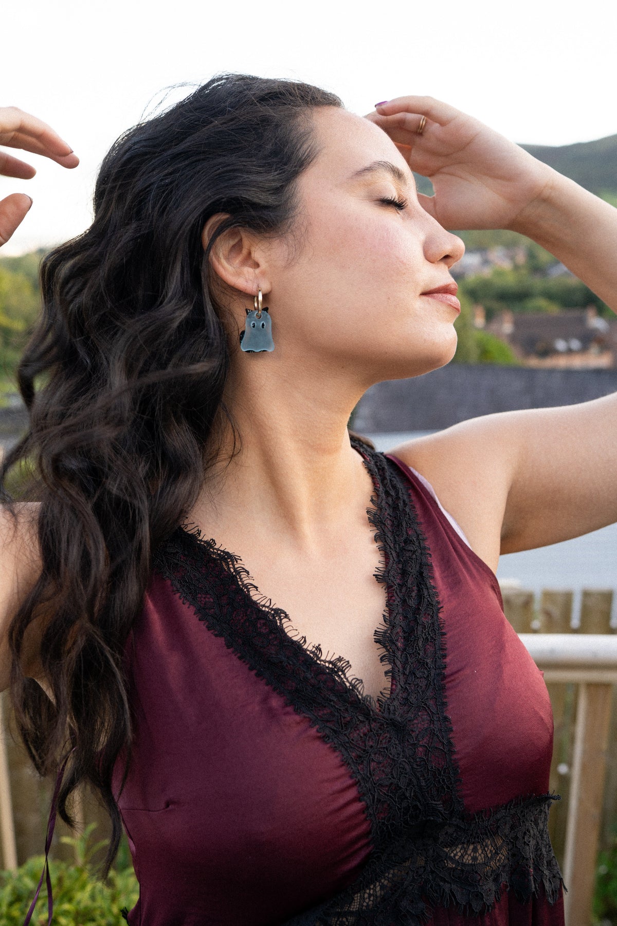 Ghost Cat Hoop Earrings | Halloween Jewellery