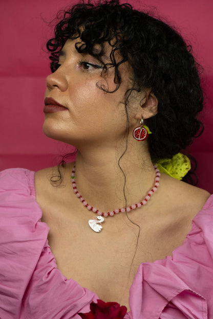 Pomegranate Hoop Earrings | Fruit Jewellery