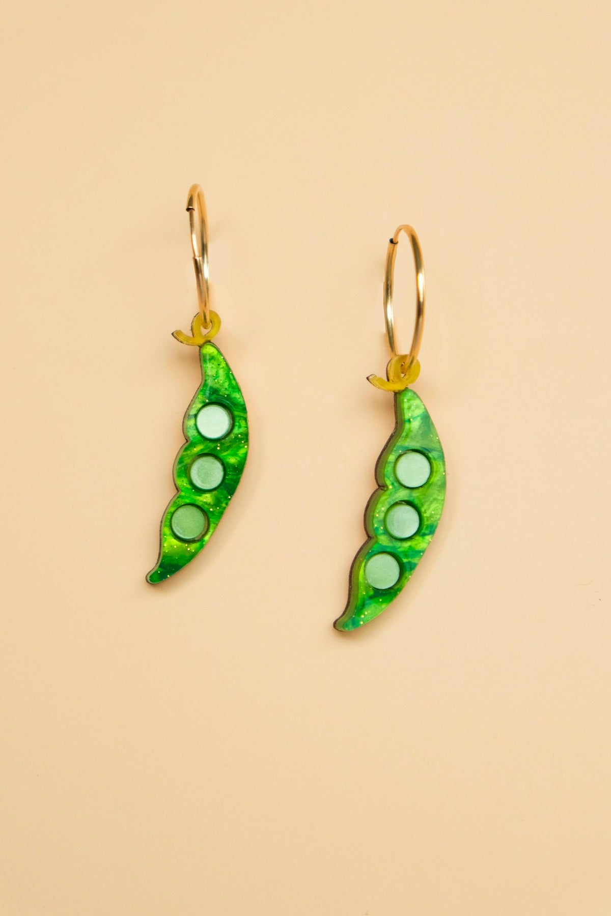 Pea Pod Hoop Earrings | Quirky Food Jewellery