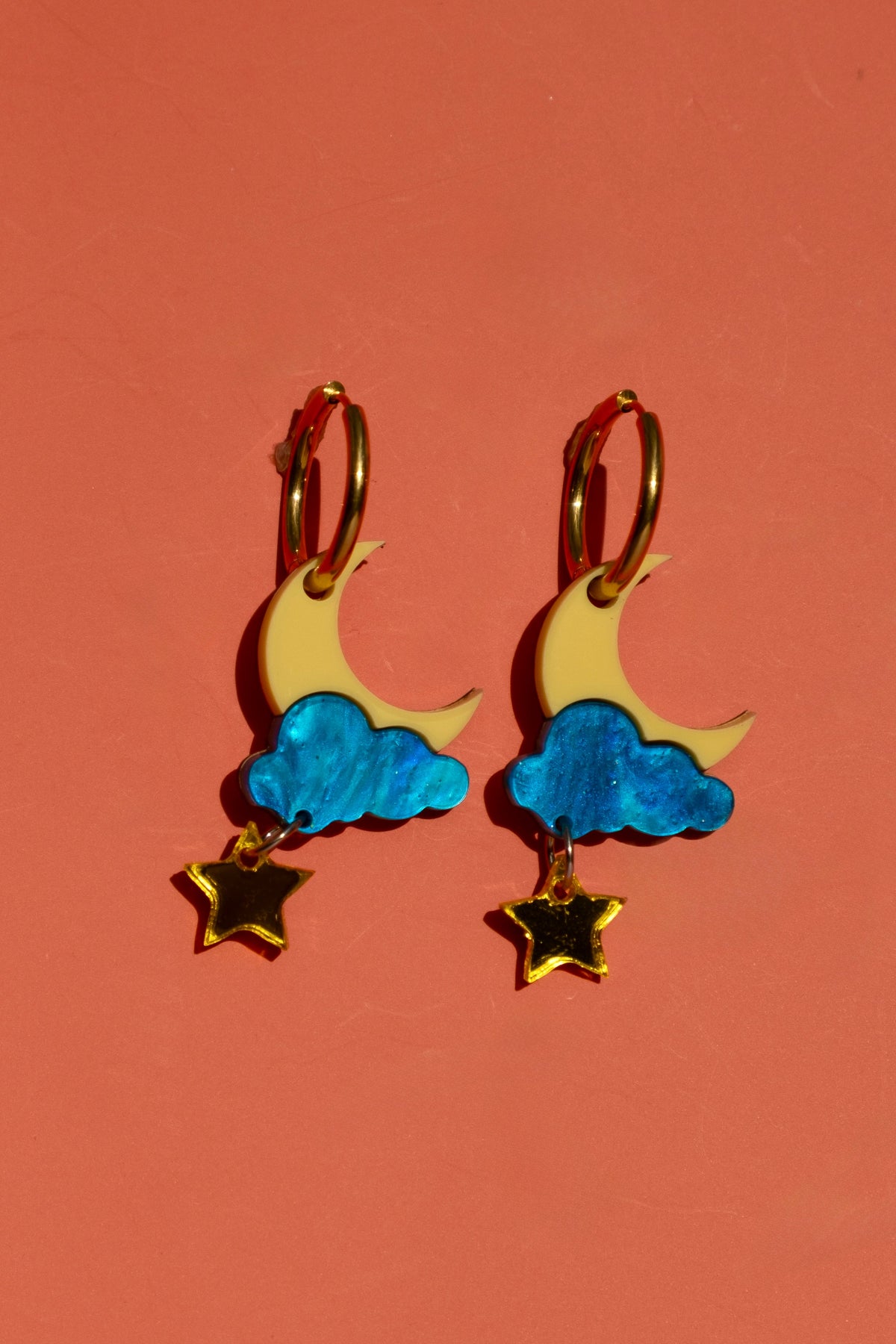 Star & Moon Hoop Earrings | Celestial Handmade Jewellery