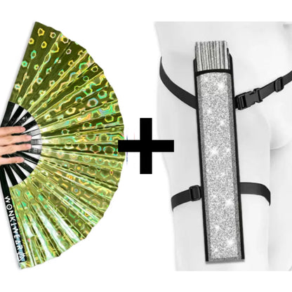 Yellow Holographic XL Festival Fan