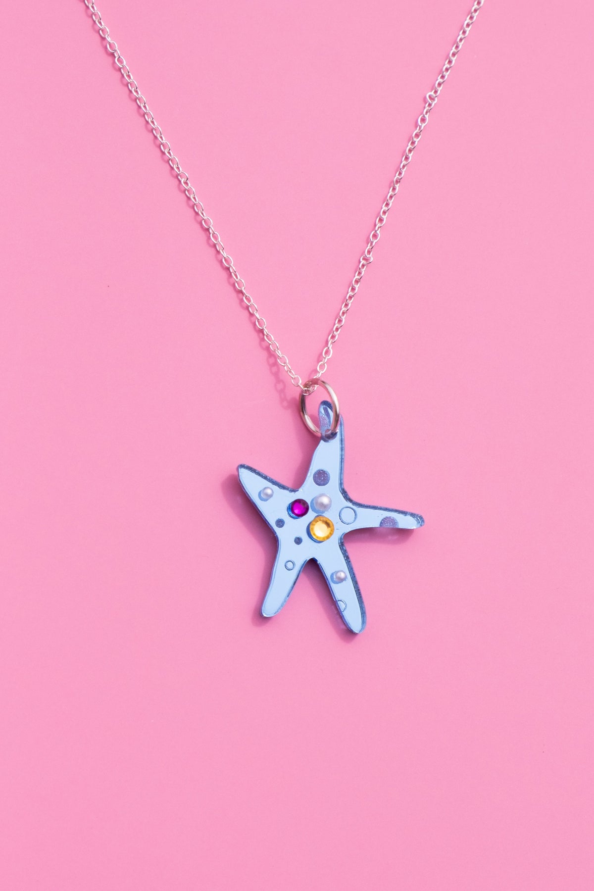 Blue Starfish Necklace | Coastal Statement Jewellery