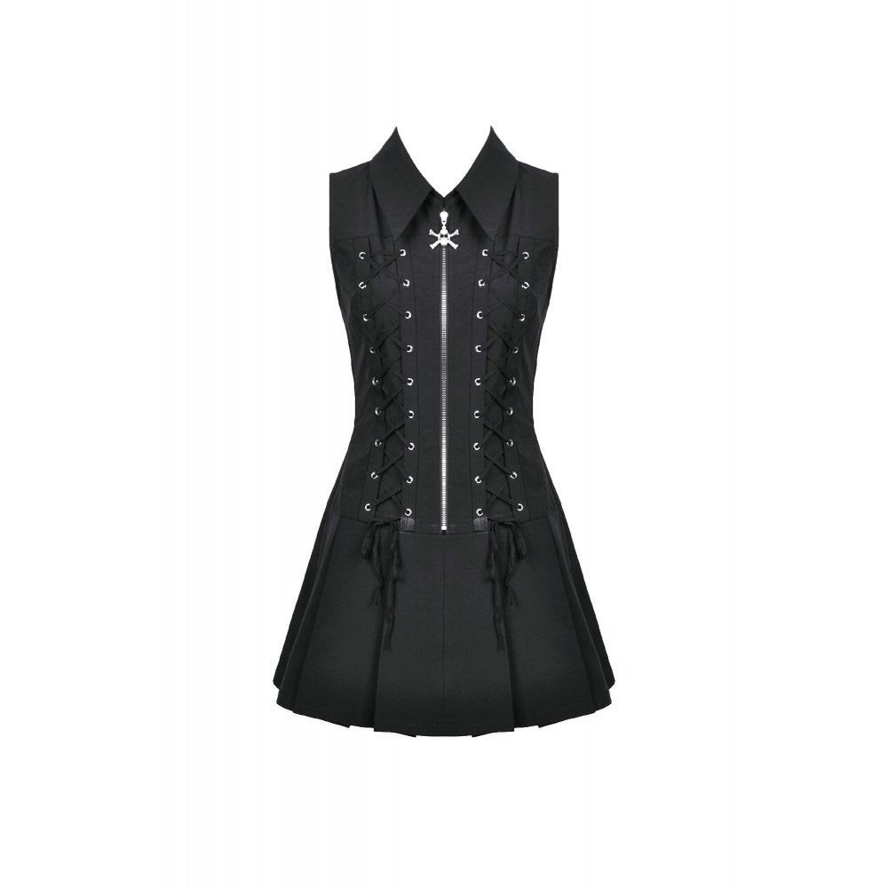 Black Corset Mini Dress with Lace-Up Details | Dark In Love
