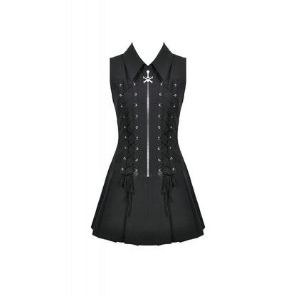 Black Corset Mini Dress with Lace-Up Details | Dark In Love