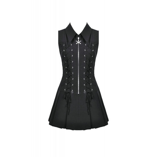 Black Corset Mini Dress with Lace-Up Details | Dark In Love