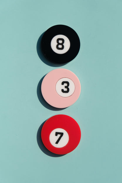 Pool Ball Hair Clips - Set of 3 | Billiards Hair Accessories