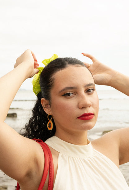 Papaya Hoop Earrings | Tropical Fruit Jewellery