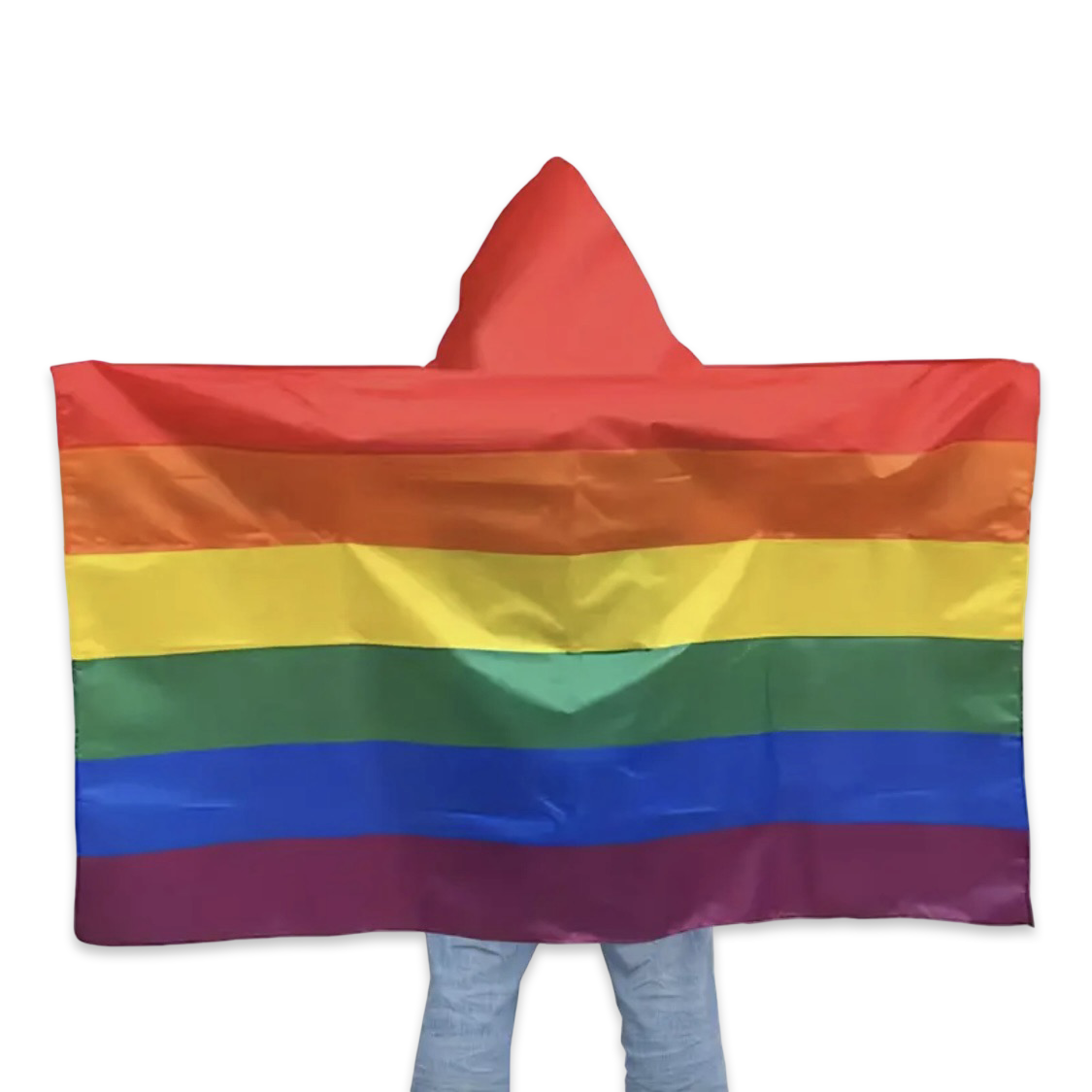 Wearable Hooded Flag - Rainbow Pride