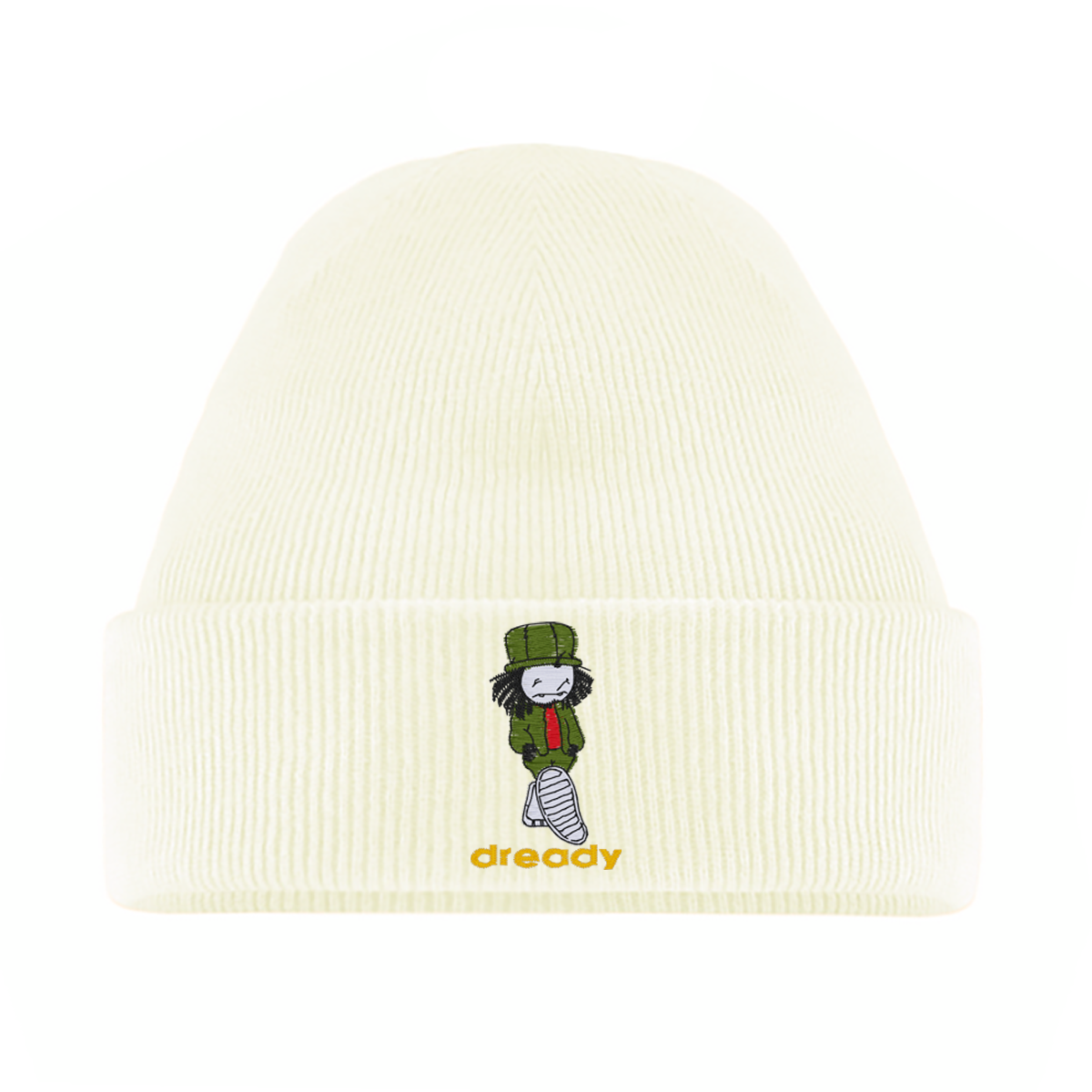 Dready Walking Man embroidered beanie additional product view.